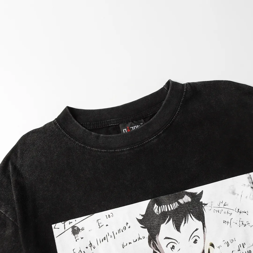 Saint Michael series trendy T craft letter drawing round neck short sleeves Style number: D3200p116 Color: black Size: S M L XL